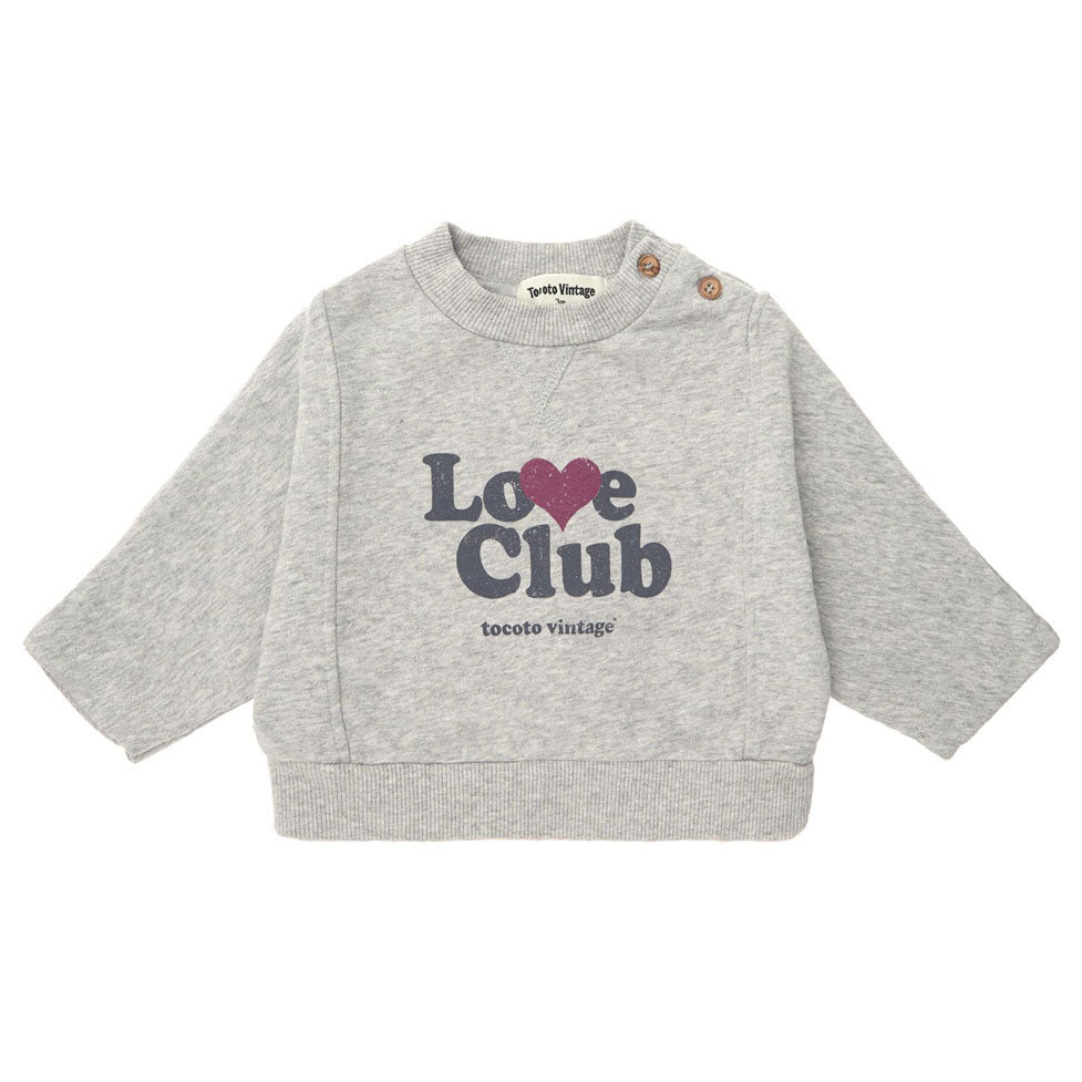 Tocoto Vintage Grey Love Club Baby Sweatshirt
