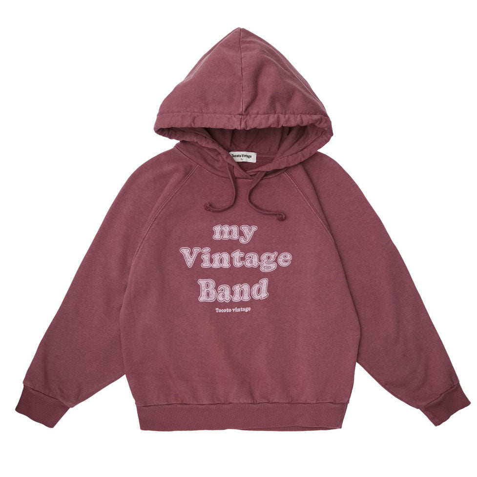 Tocoto Vintage Dark Pink Vintage Band Hoodie