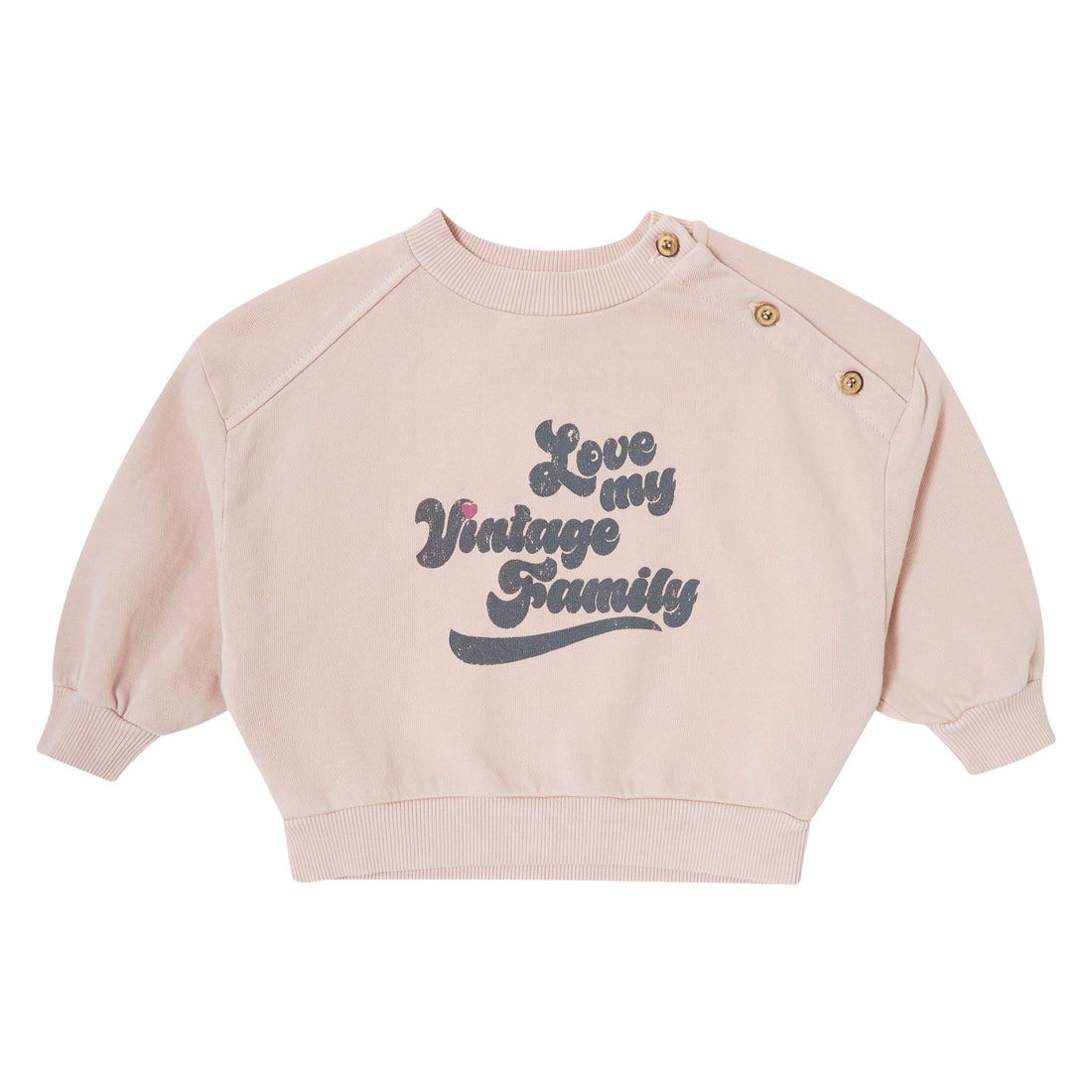 Tocoto Vintage Pink Love My Vintage Family Baby Sweatshirt