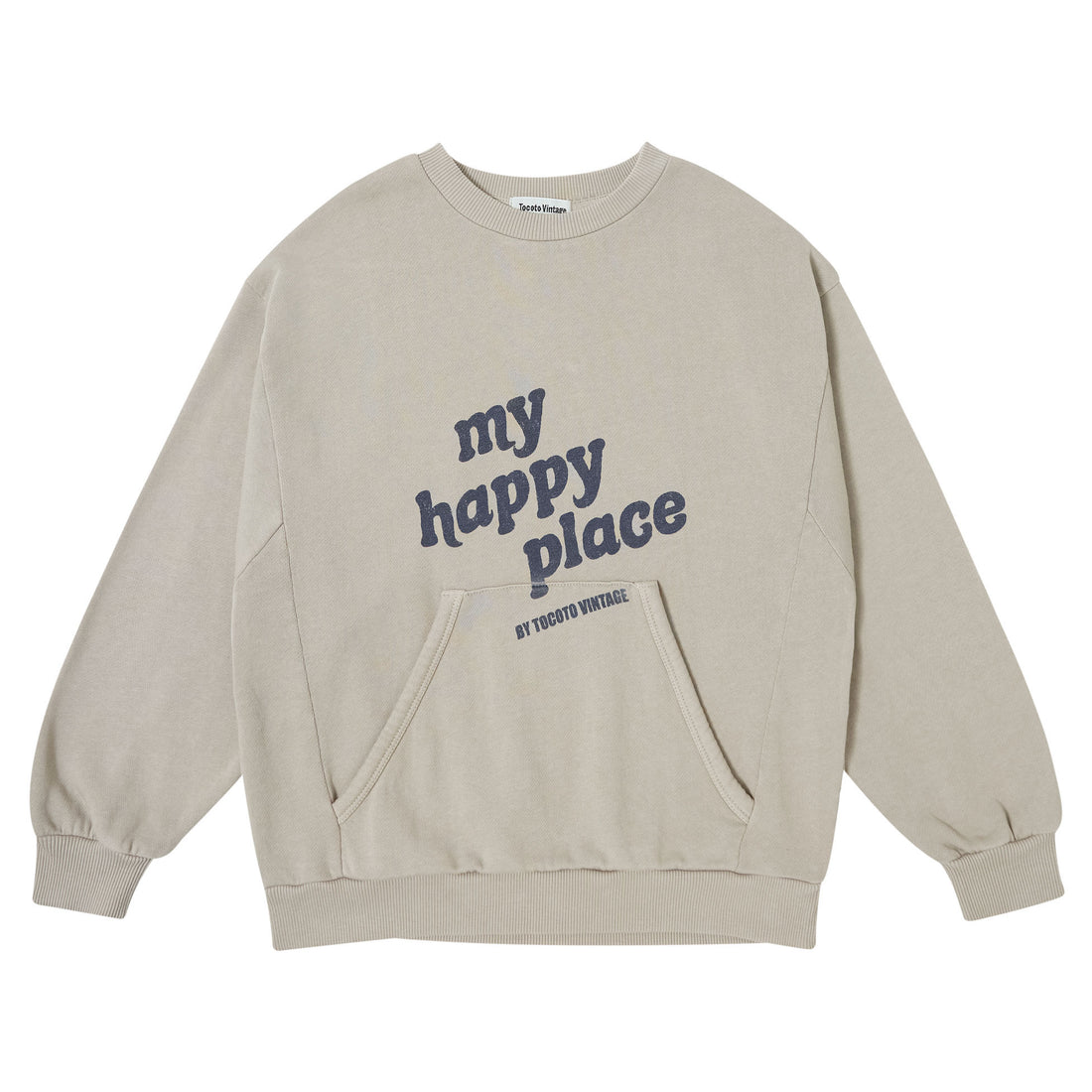 Tocoto Vintage Brown My Happy Place Pocket Sweatshirt