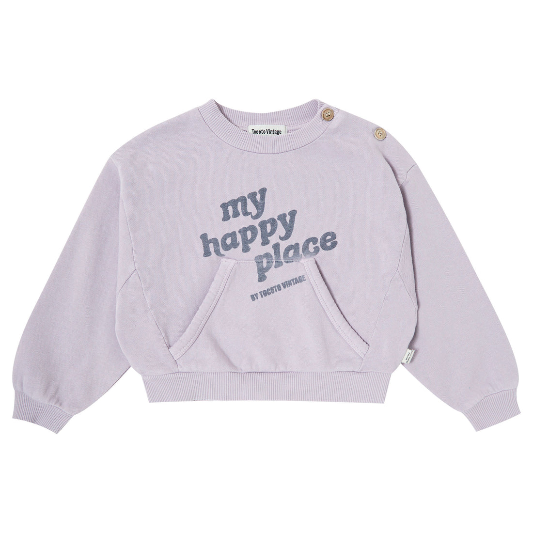 Tocoto Vintage Lilac My Happy Place Pocket Sweatshirt
