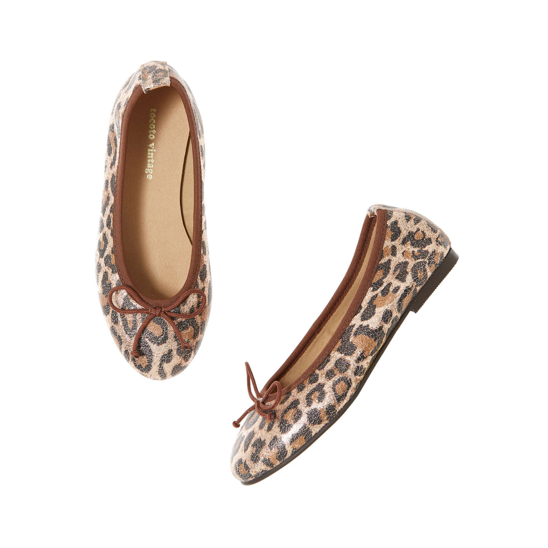 Tocoto Vintage Brown Animal Print Maryjanes