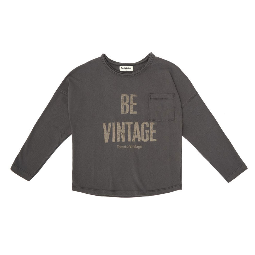 Tocoto Vintage Dark Grey Be Vinage Tee