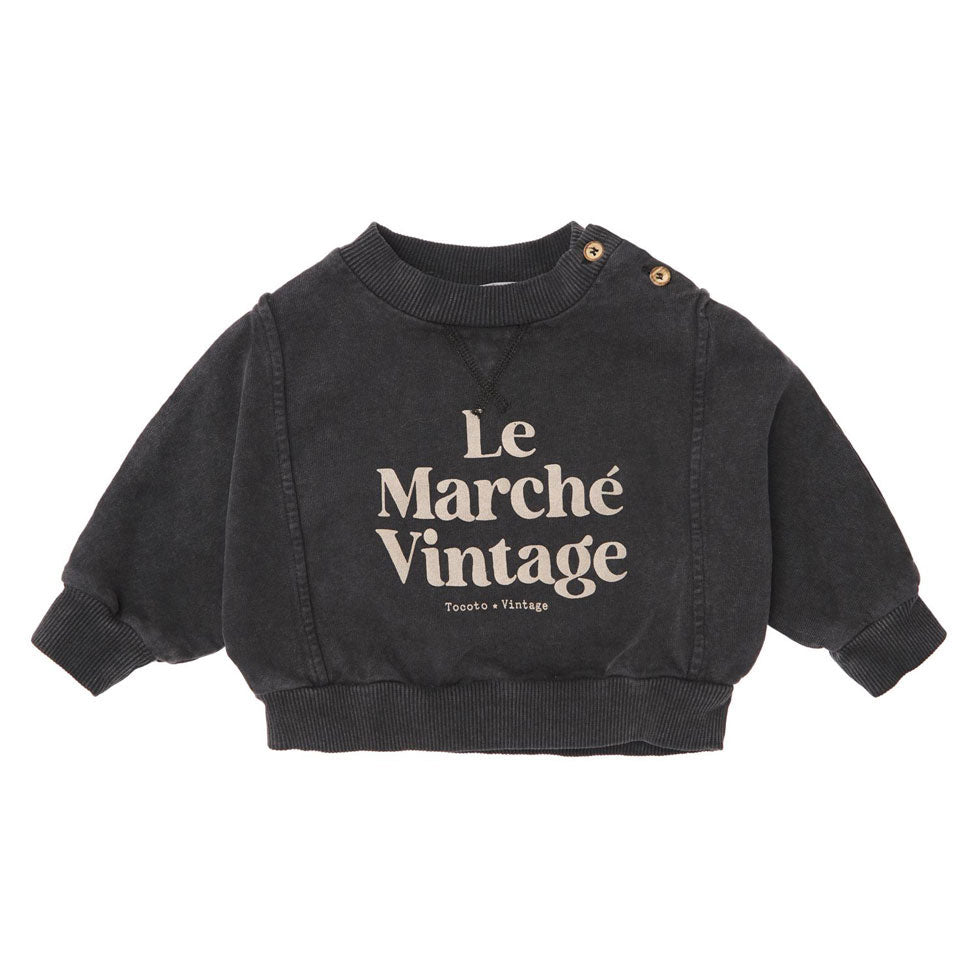Tocoto Vintage Dark Grey Le Marche Vintage Baby Sweatshirt