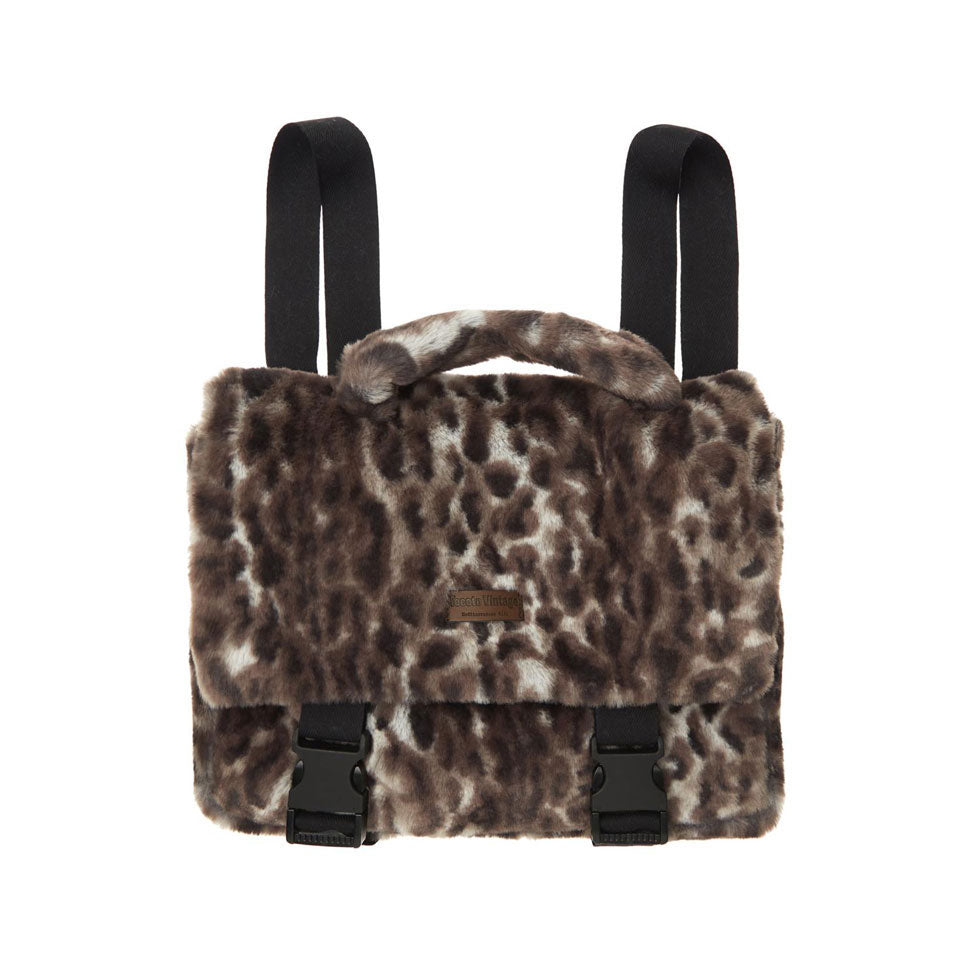 Tocoto Vintage Brown Furry Animal Print Bag