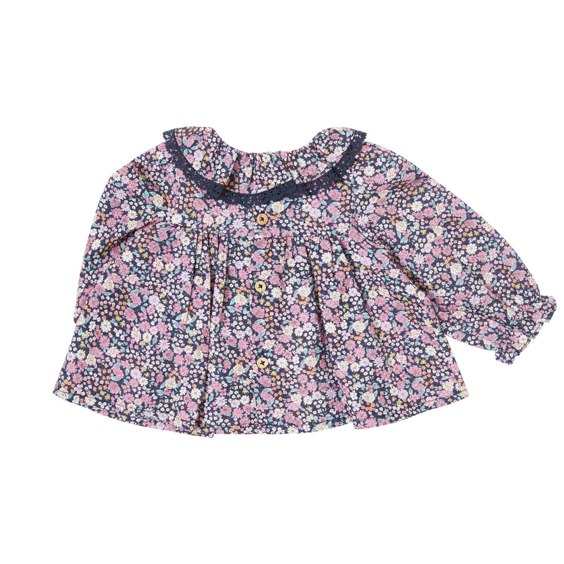 Tocoto Vintage Navy Flower Print Baby Blouse