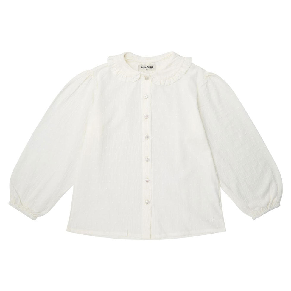 Tocoto Vintage Off White Plumeti Blouse