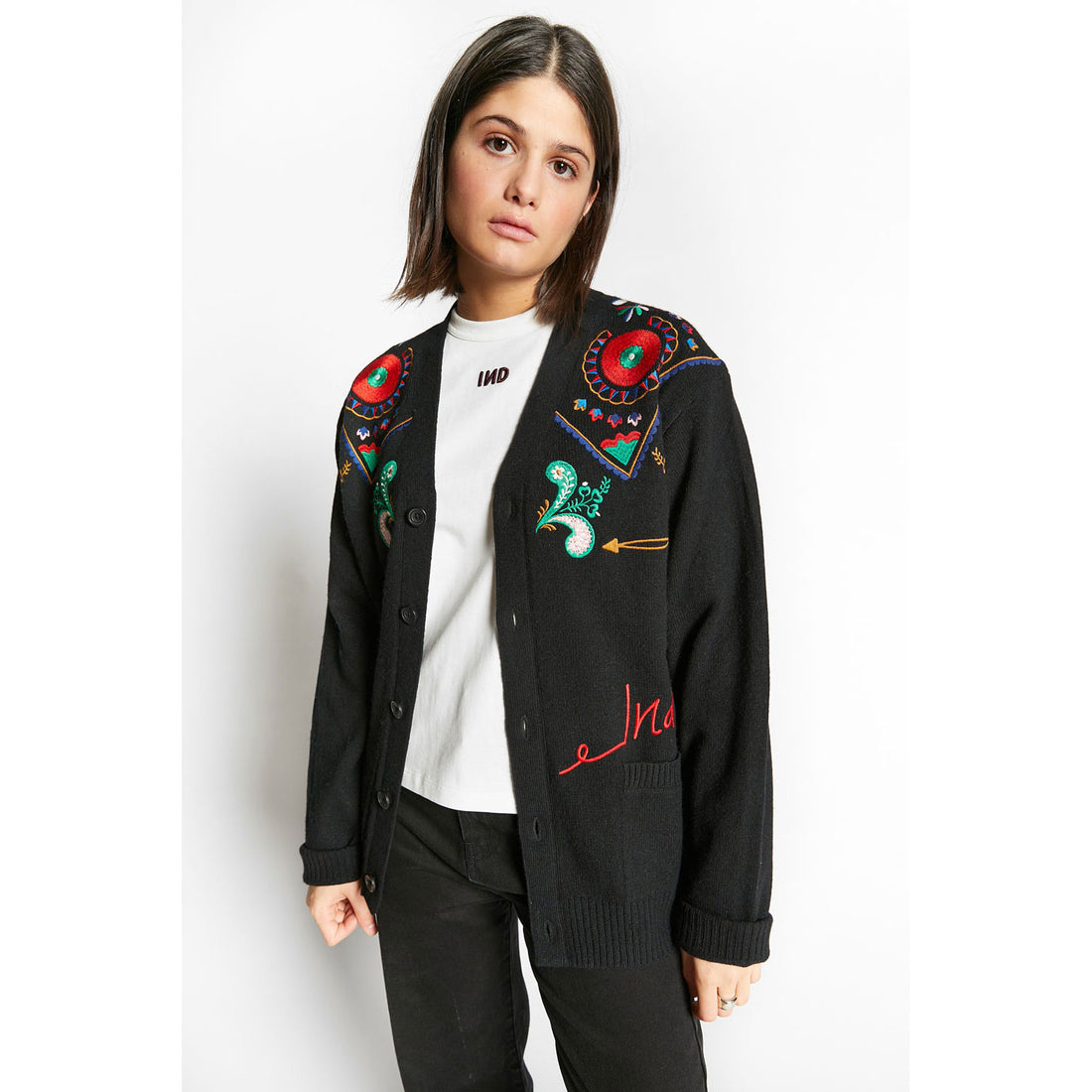 Indee  Black Waffa Cardigan