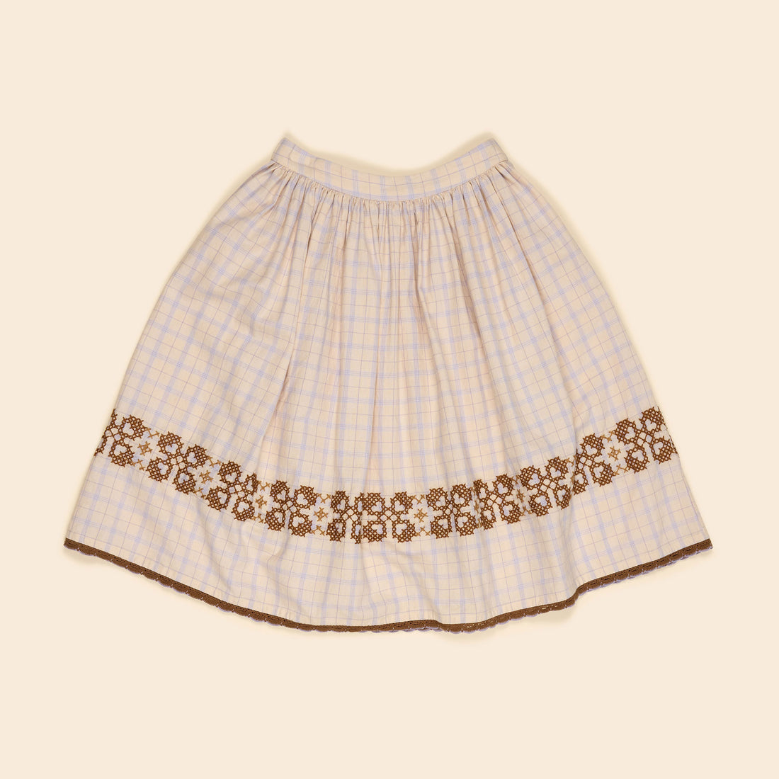 Apolina  Camp Check Wendy Midi Skirt
