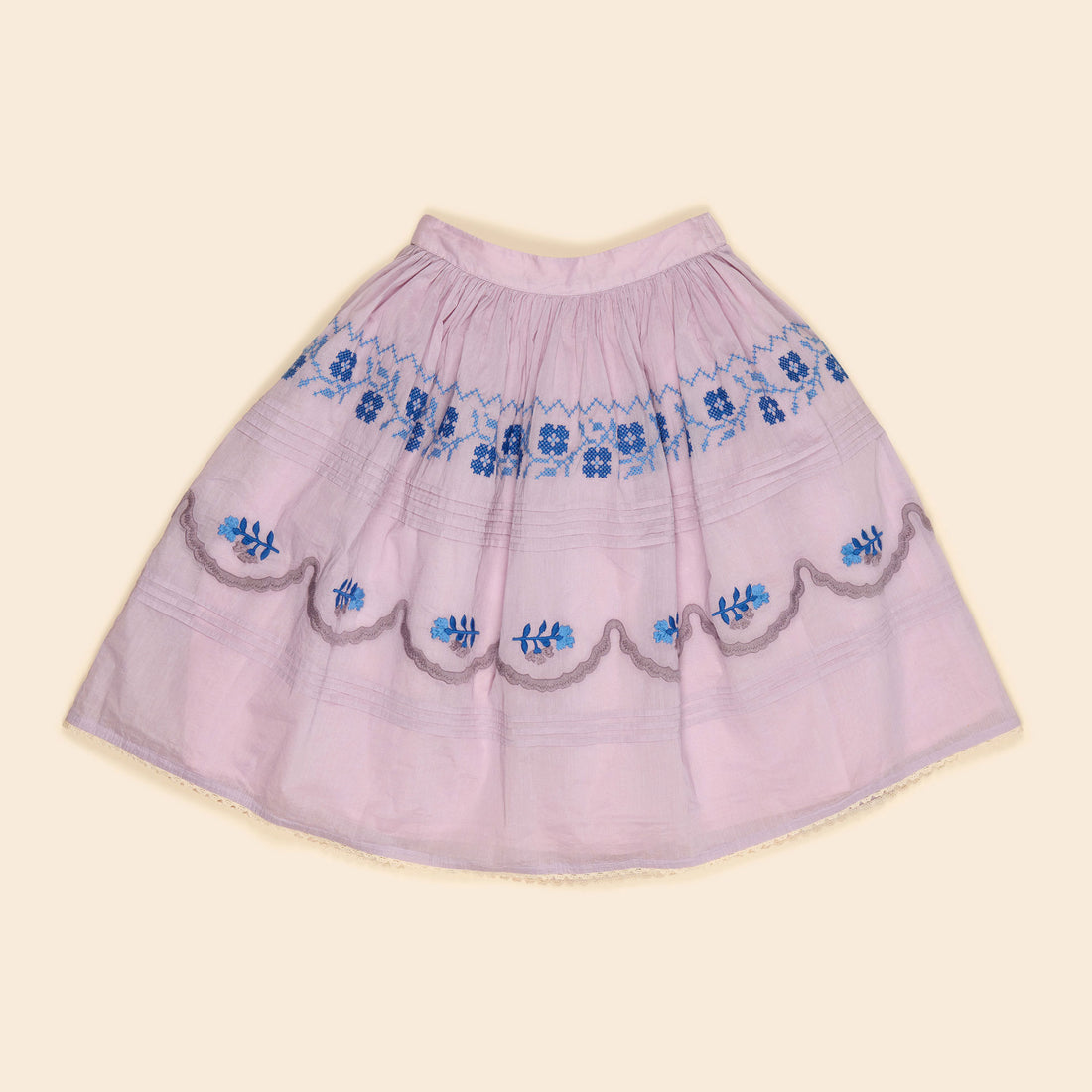 Apolina  Violet Cr�me Wendy Structured Organdie Midi Skirt