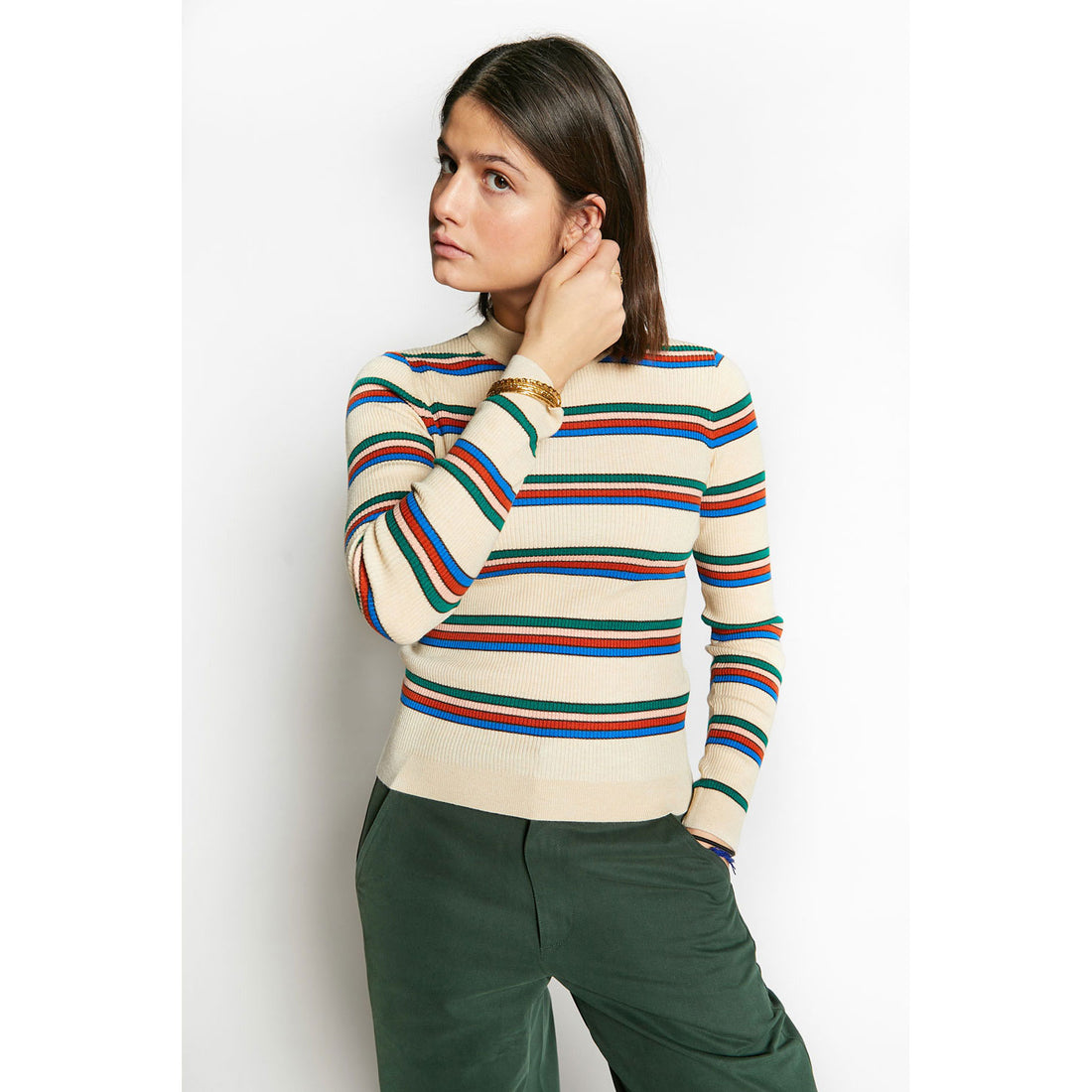 Indee  Off White Wimbledon Pullover