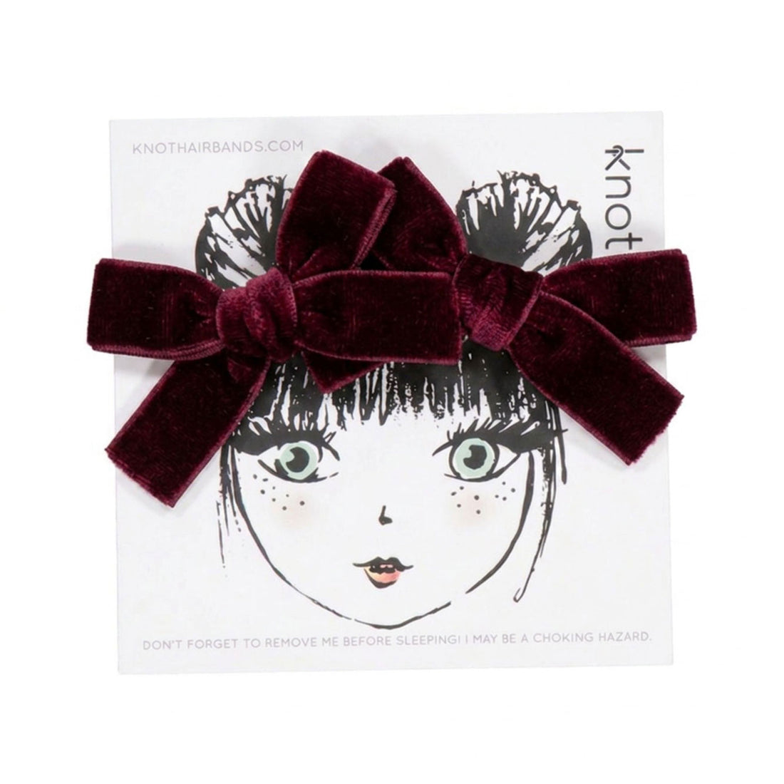 Knot Hairbands Burgundy Wingtip Ribbon Mini Bow Set