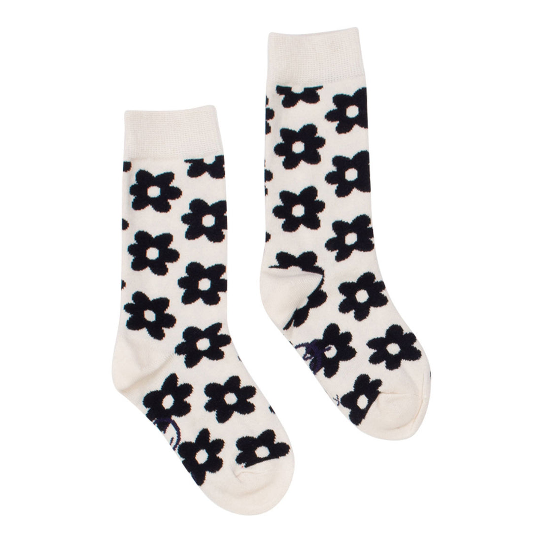 Wynken Ecru/Black Flower Sock