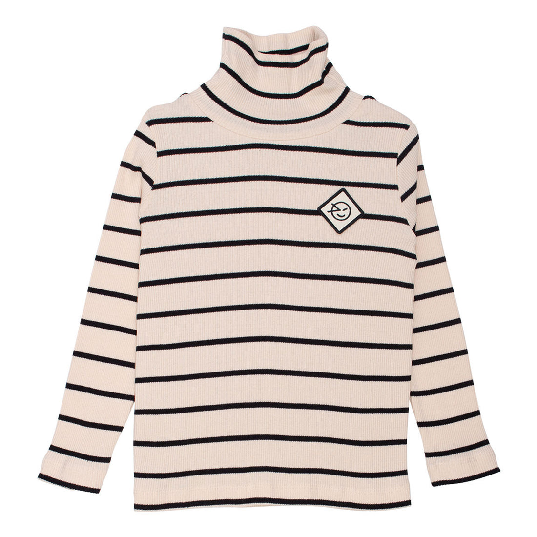 Wynken Ecru/Black Soft Luna Roll Neck Tee