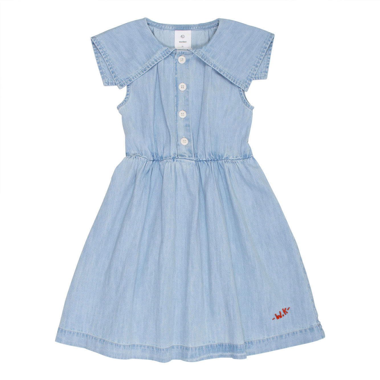 Wynken Pale Bleach Denim Sila Collar Sundress – Ladida