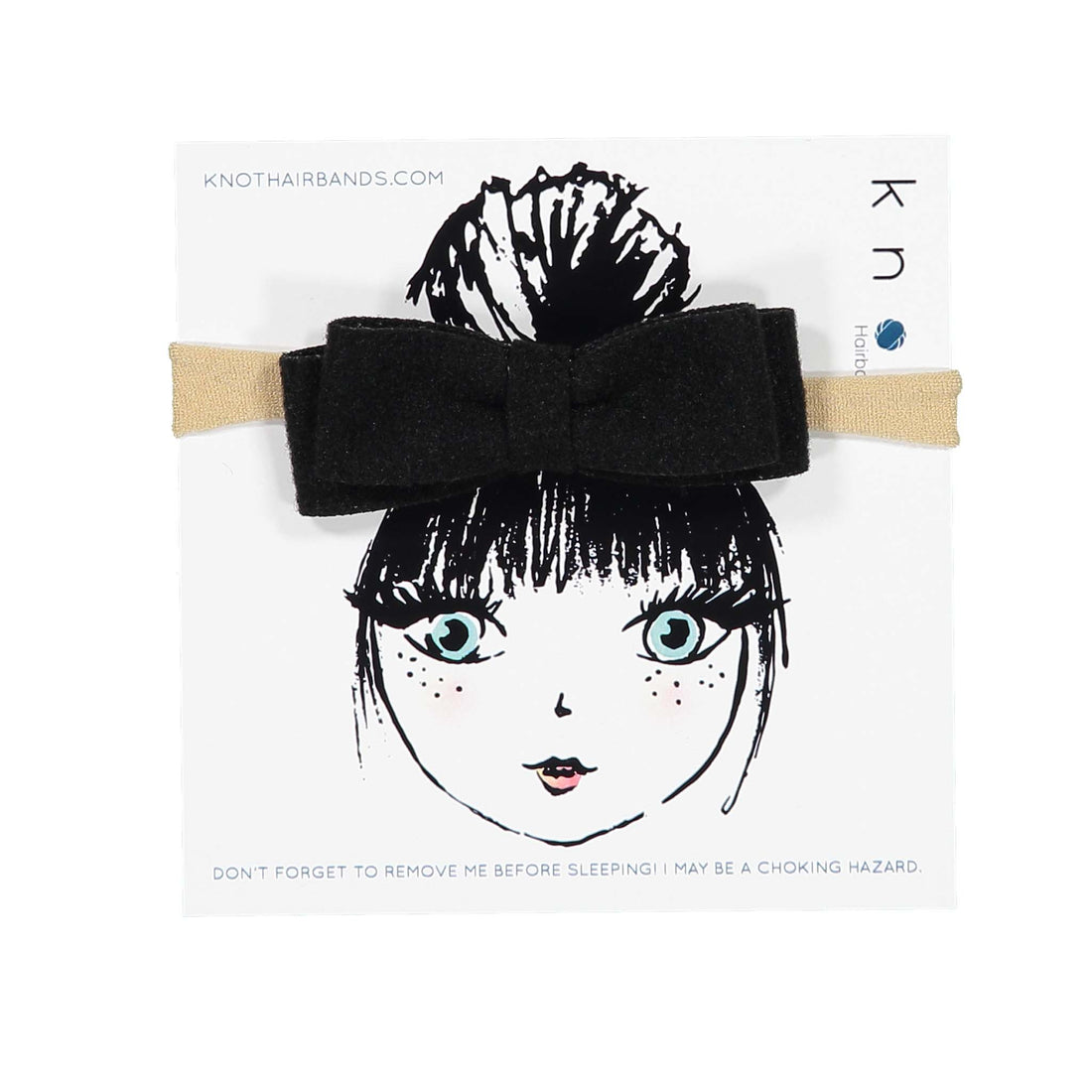Knot Hairbands Black Wool Bow Band