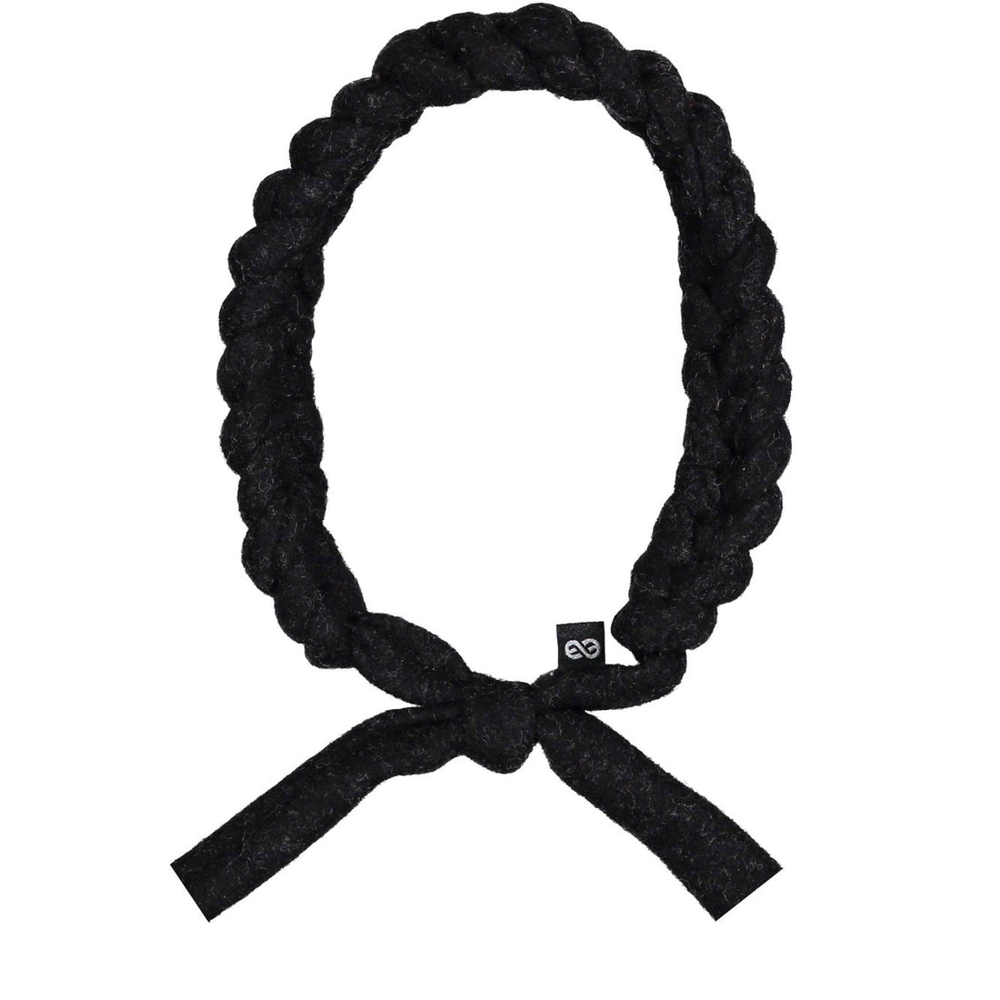 Knot Hairbands Black Woolen Braided Band