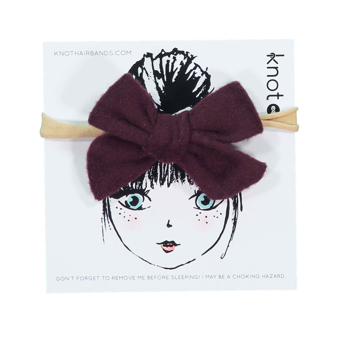 Knot Hairbands  Mulberry Woolly Mini Bow Band