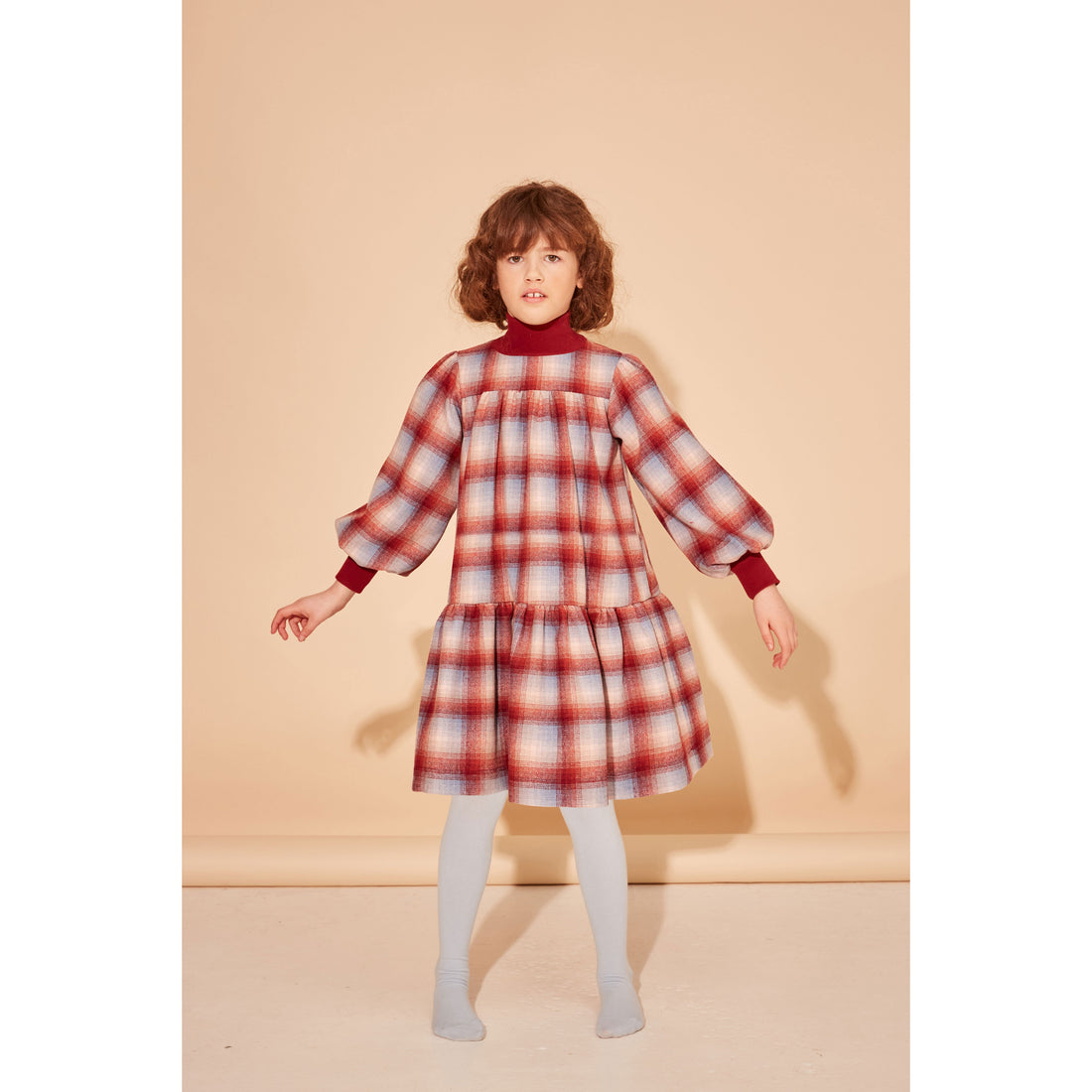The Middle Daughter Cranberry & Blue Moon Check Word Of Mouth Dress