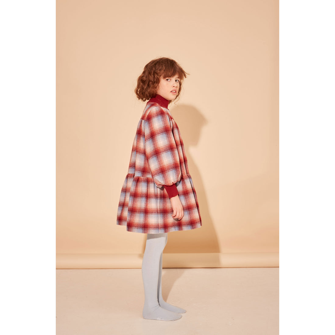 The Middle Daughter Cranberry & Blue Moon Check Word Of Mouth Dress