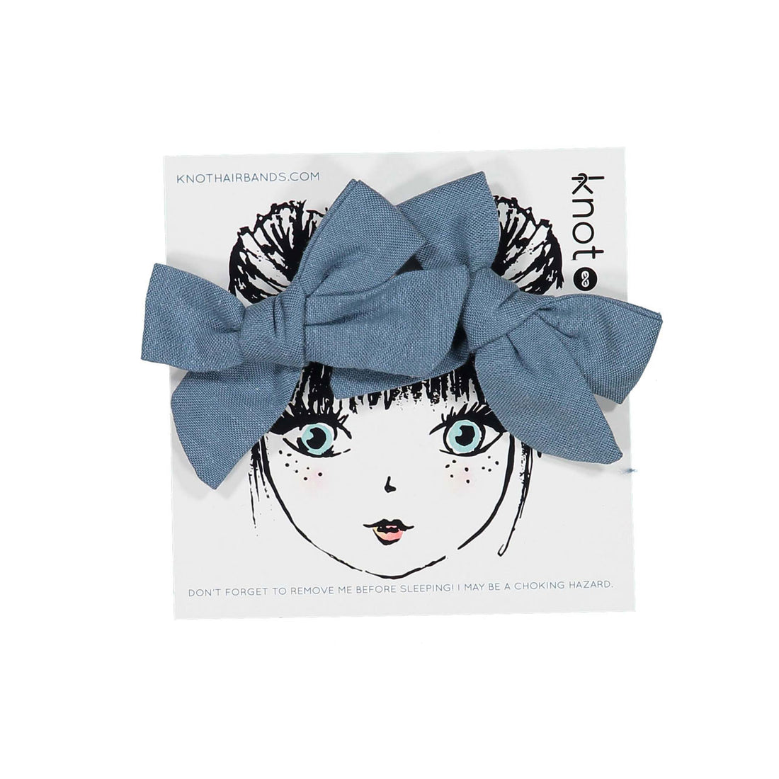 Knot Hairbands Ocean Blue Woven Bow Set