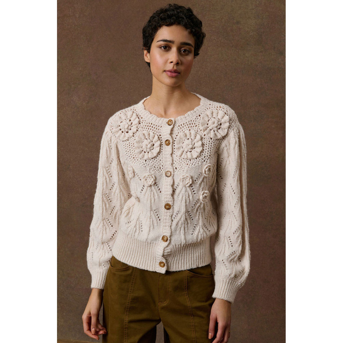 Louise Misha Cream Lokya Cardigan