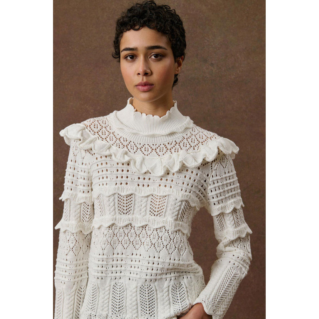 Louise Misha Cream Klara Mockneck