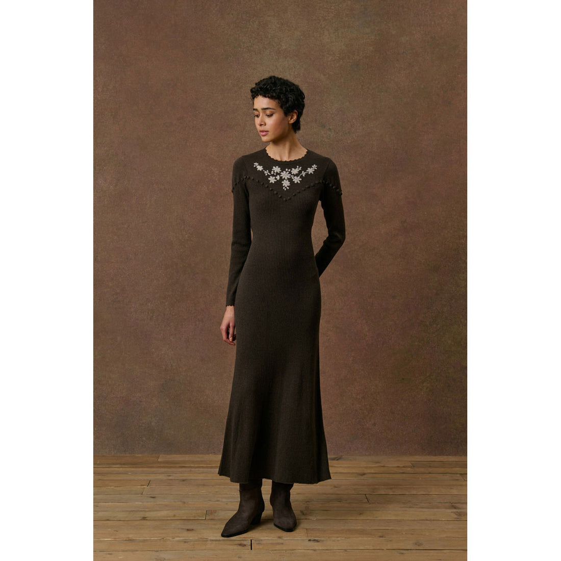 Louise Misha Chocolate Brygida Dress