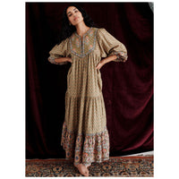 Louise Misha Khaki Granada Meadow Gypsy Dress