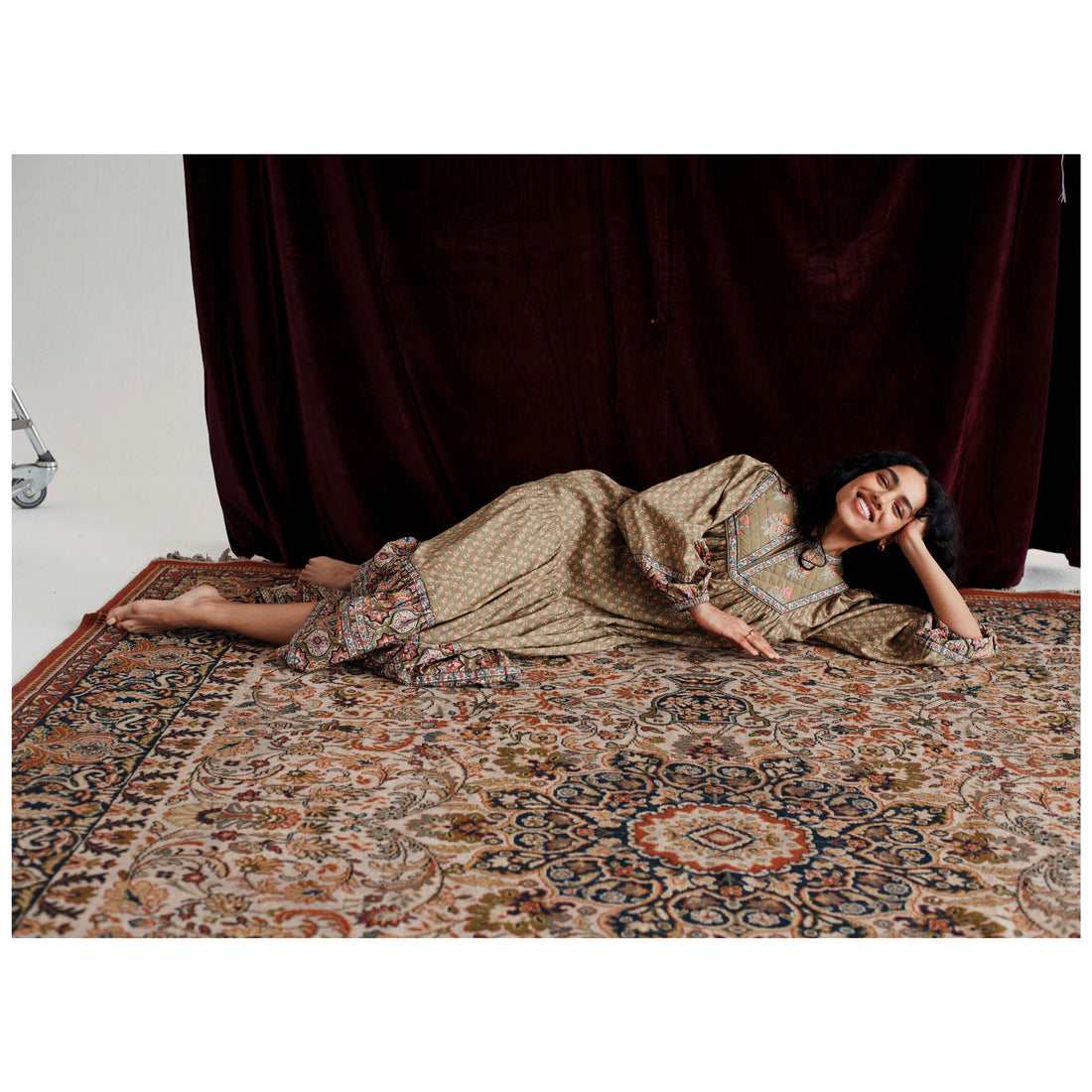 Louise Misha Khaki Granada Meadow Gypsy Dress