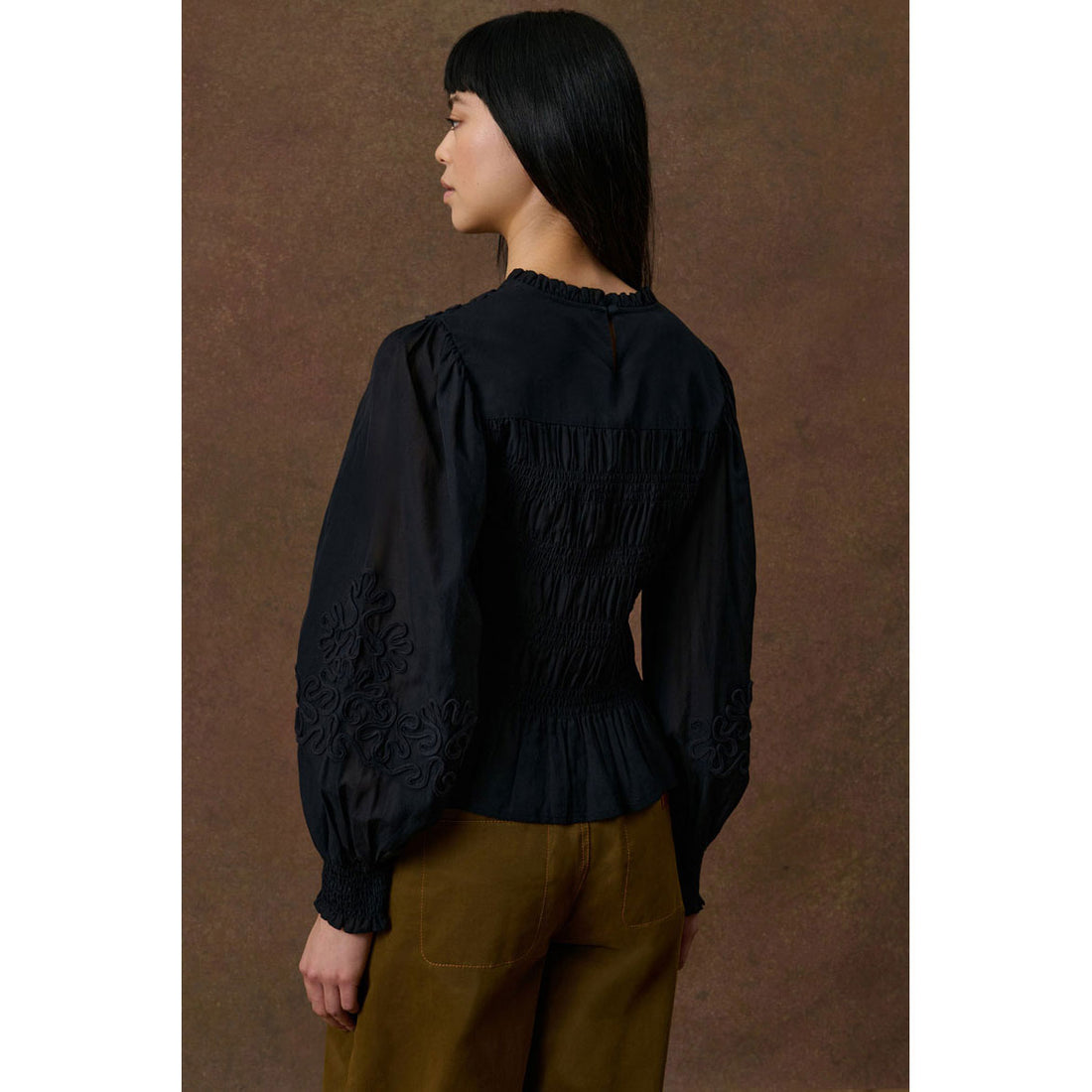 Louise Misha Black Haydee Blouse