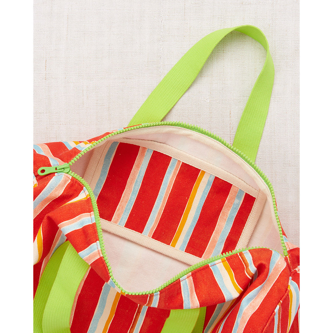 Misha and Puff Persimmon Watercolor Stripe Weekender