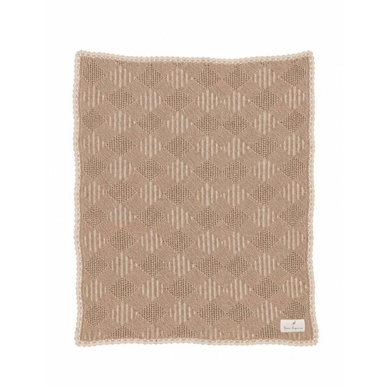 Bebe Organic Taupe Plaid Patchwork Blanket