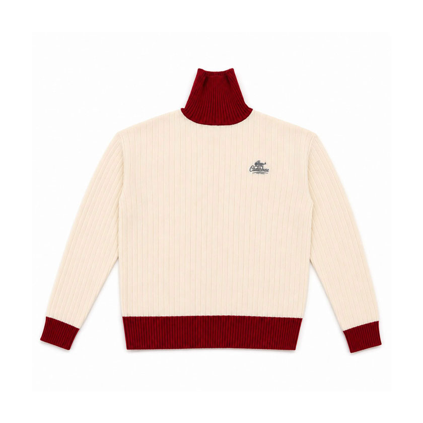 Clubhouse Cream Trim Turtleneck Sweater