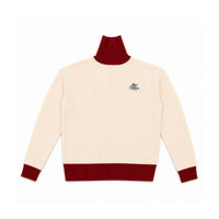Clubhouse Cream Trim Turtleneck Sweater