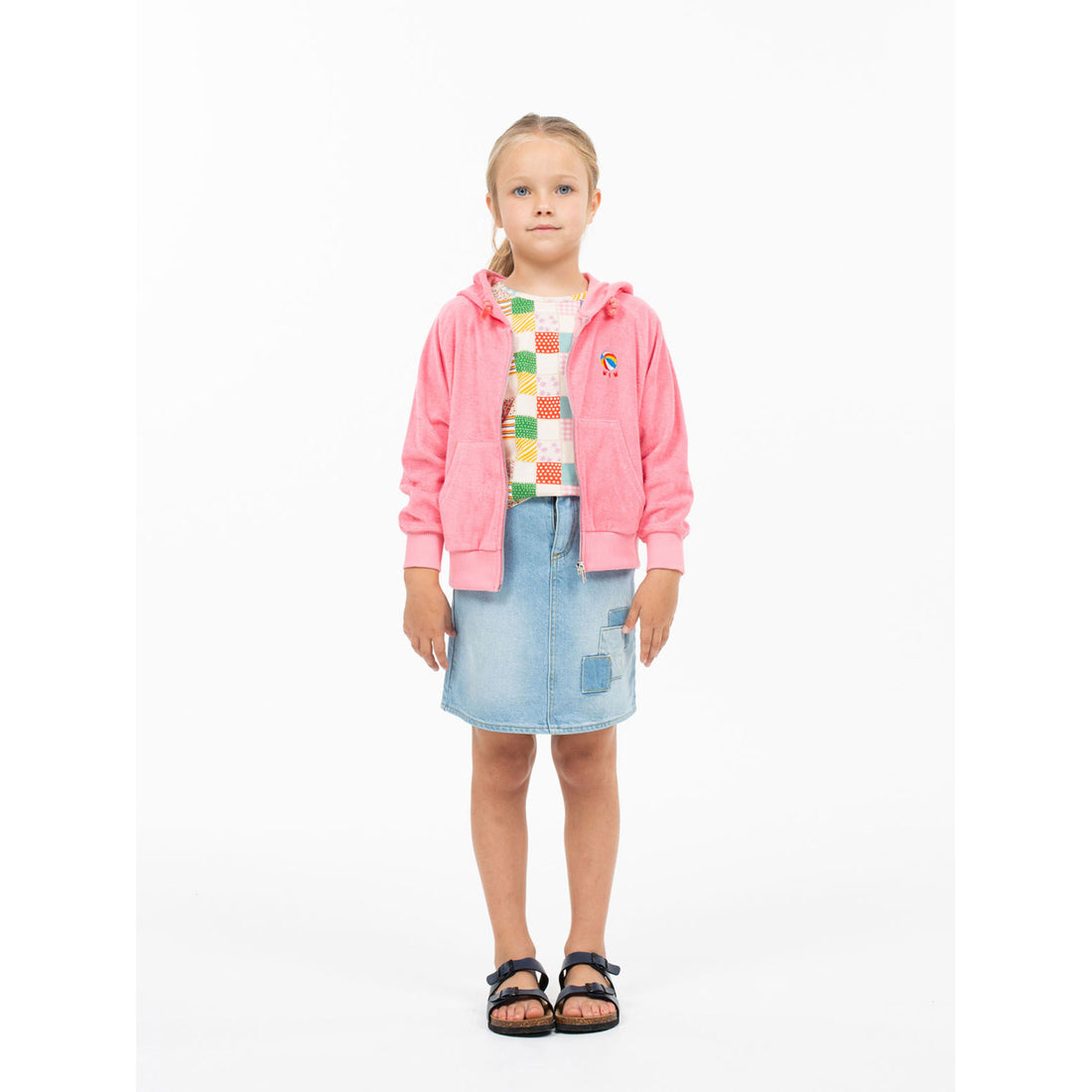 Wander and Wonder  Denim Patchwork Skirt