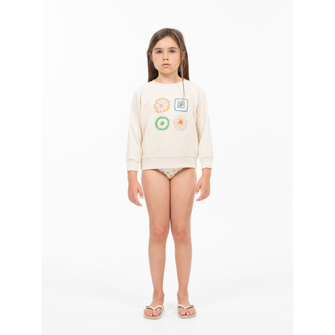 Wander and Wonder  Milk Crochet Sweatshirt