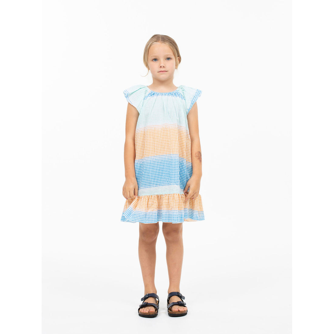 Wander and Wonder  Agua Gingham Scarlett Dress