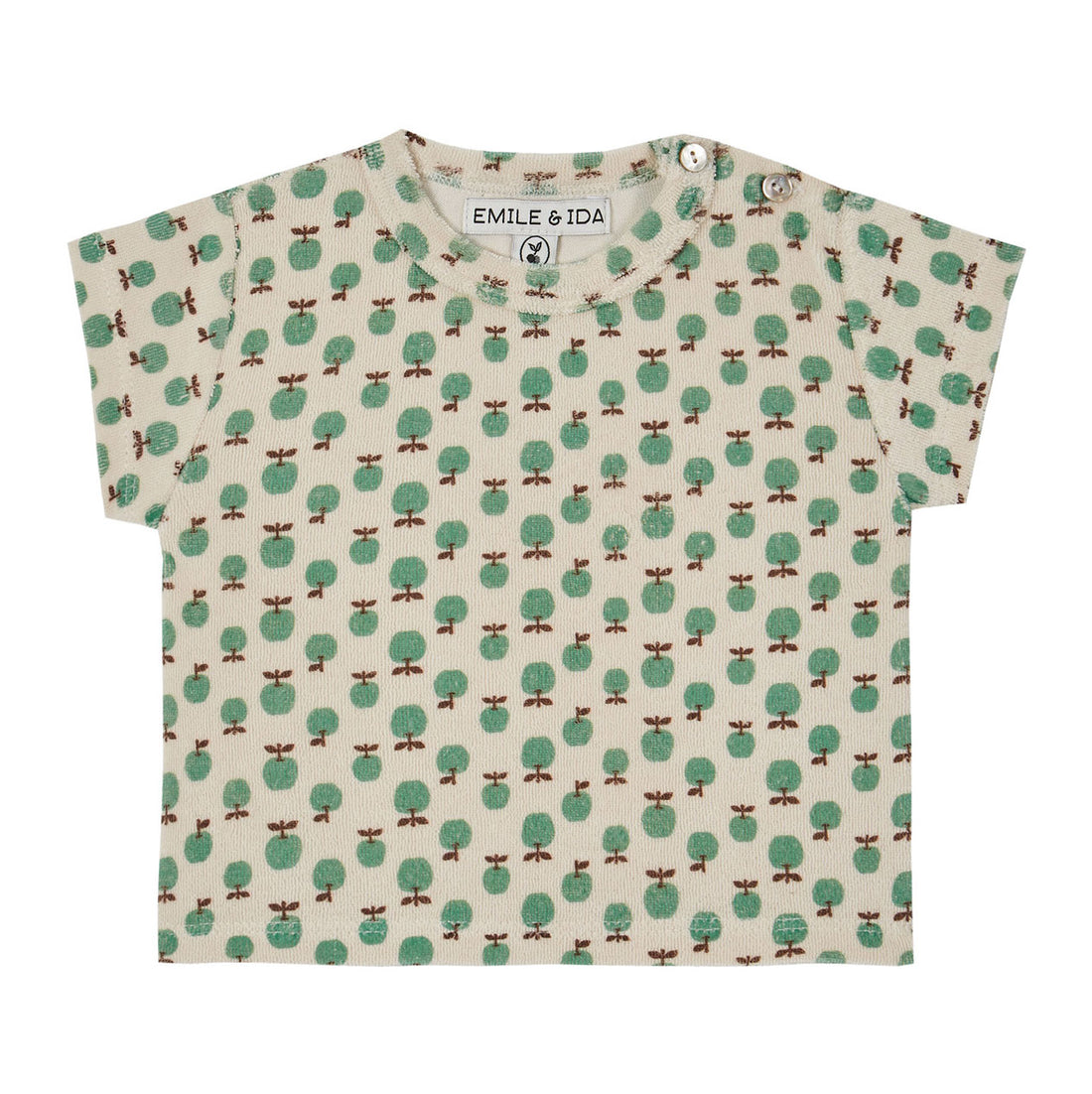 Emile et Ida Ecru Apple Terry Baby Tee