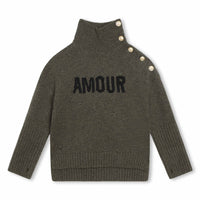 Zadig and Voltaire Green Marl High Neck Sweater