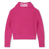 Zadig and Voltaire Fushia Knit Zip Up