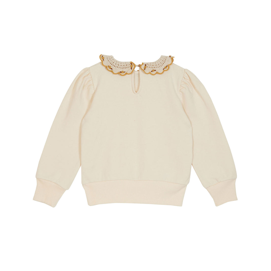 Emile et Ida Ecru Embroidered Collar Sweatshirt
