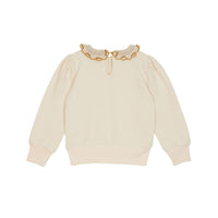 Emile et Ida Ecru Embroidered Collar Sweatshirt