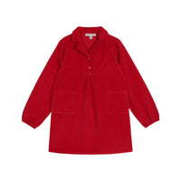 Emile et Ida Red Velour Pocket  Dress