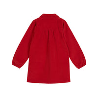 Emile et Ida Red Velour Pocket  Dress