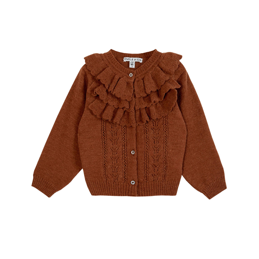 Emile et Ida Caramel Openwork Vall Cardigan