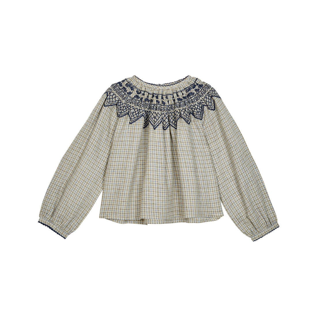 Emile et Ida Caroline Embroidered Neckline Blouse