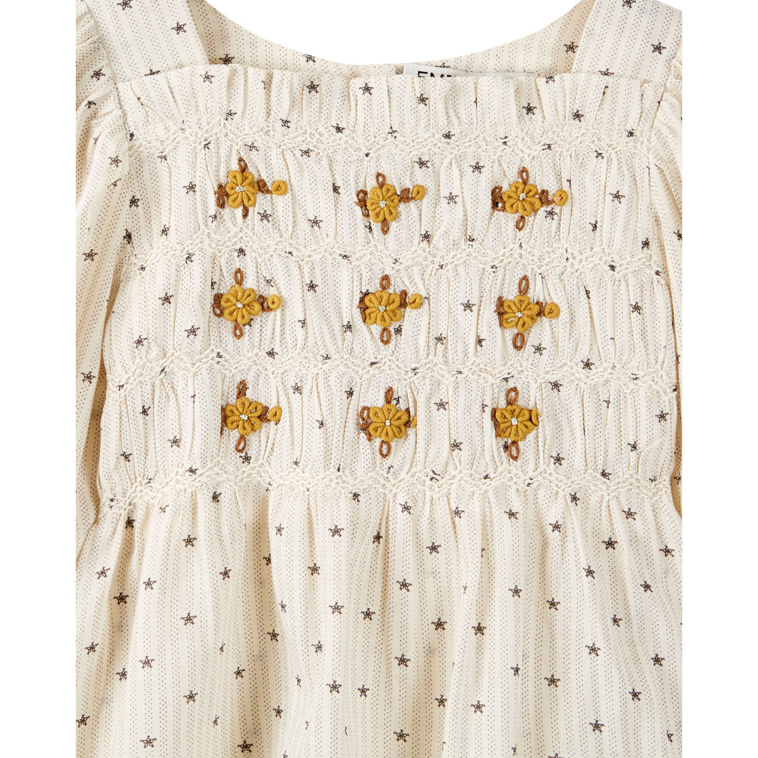 Emile et Ida Star Embroidered Smock Blouse