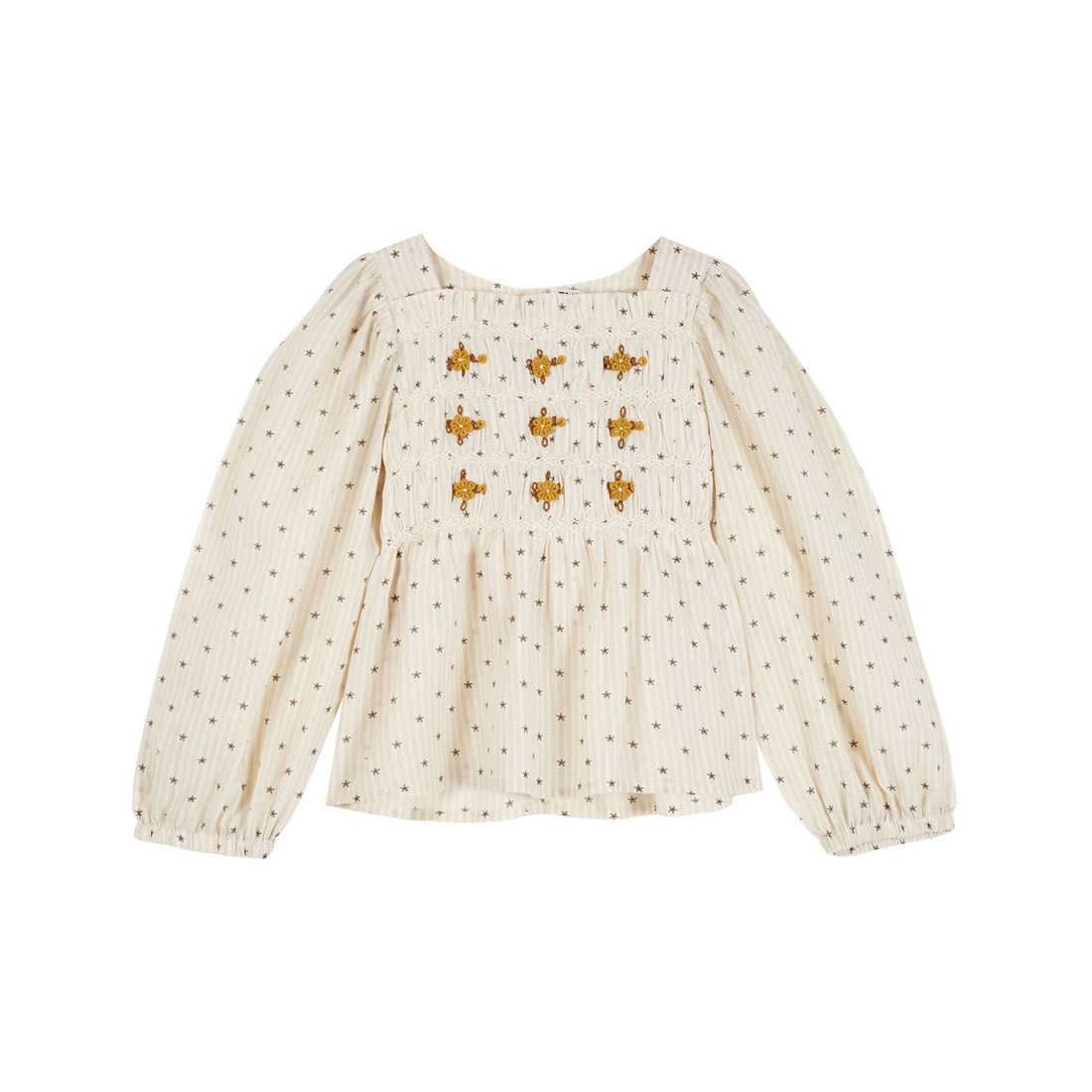 Emile et Ida Star Embroidered Smock Blouse