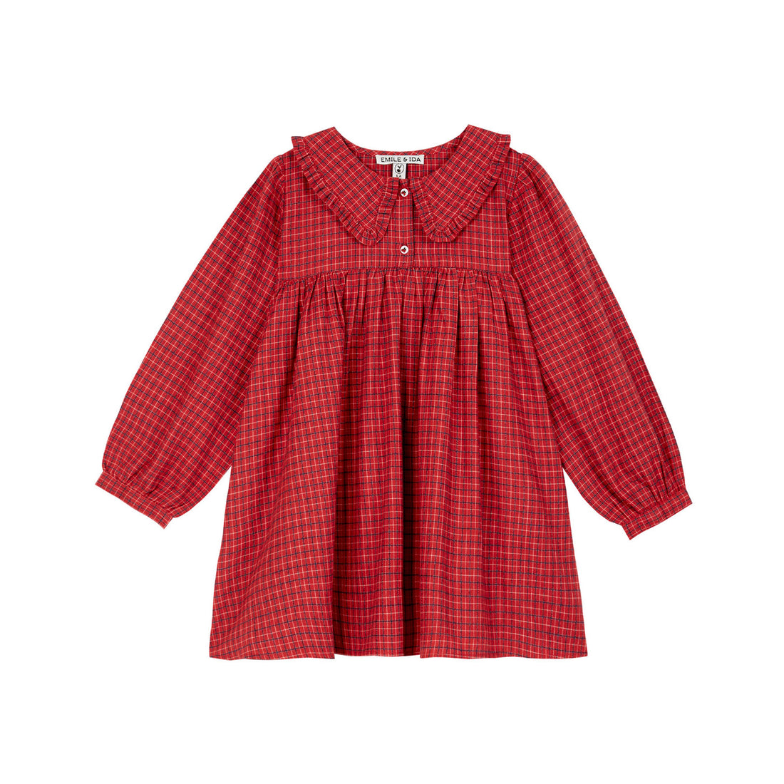 Emile et Ida Scottish Large Ruffled Collar Dress